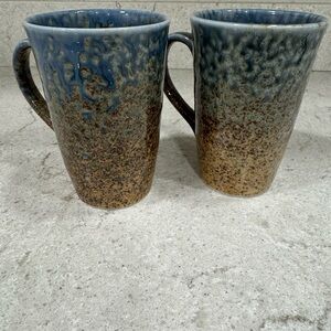 Blue Sand Crackle - Japanese Ceramic Mugs